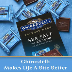 Intense Dark Sea Salt 60% Cacao Dark Chocolate Squares Medium Bag (Case of 6)