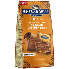 Milk Chocolate Caramel Waffle Cone SQUARES Medium Bag (Case of 6)
