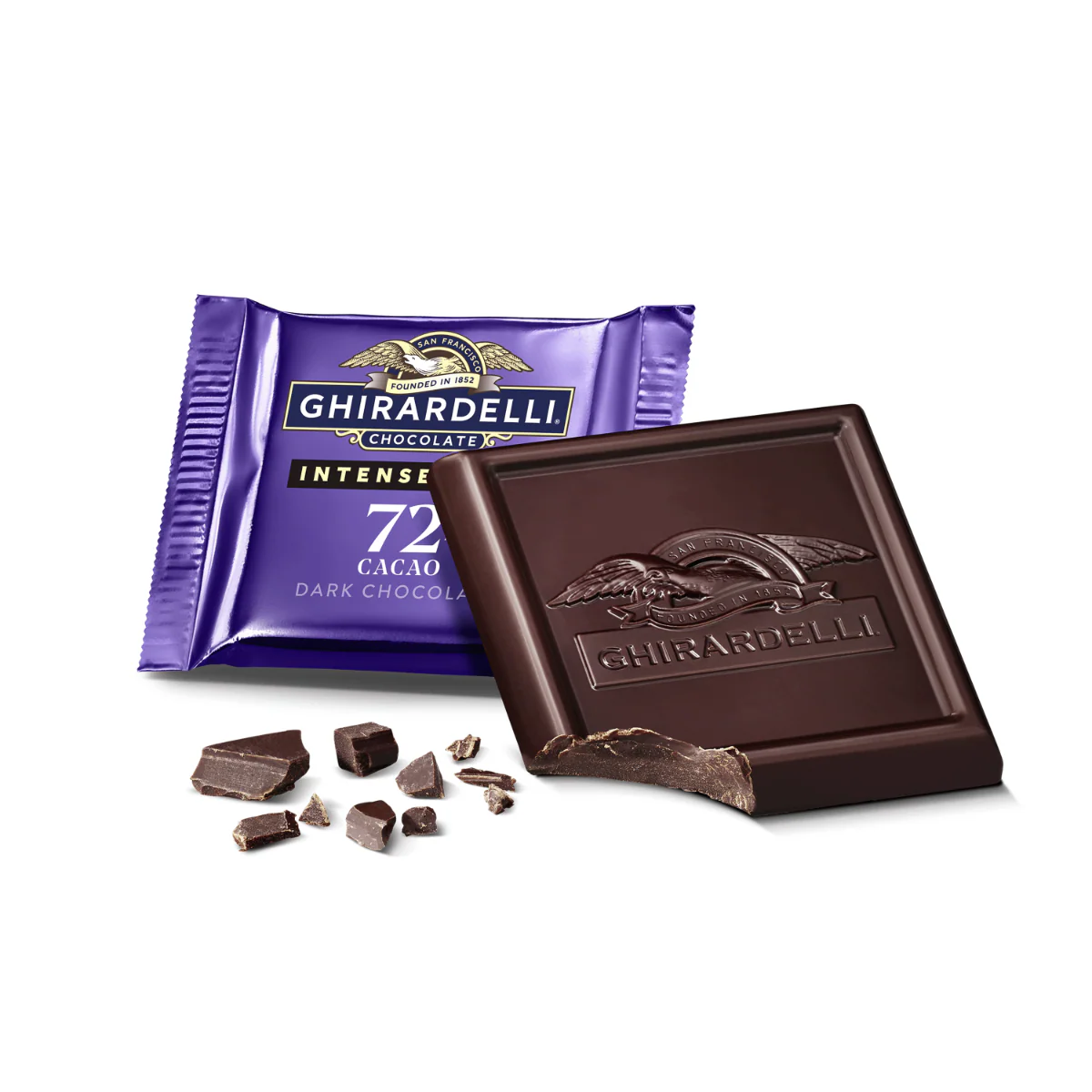 Intense Dark 72% Cacao Dark Chocolate Squares Case Pack (540 ct)