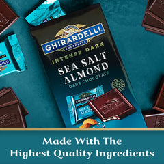 Intense Dark Sea Salt Almond Dark Chocolate Squares Medium Bag (Case of 6)
